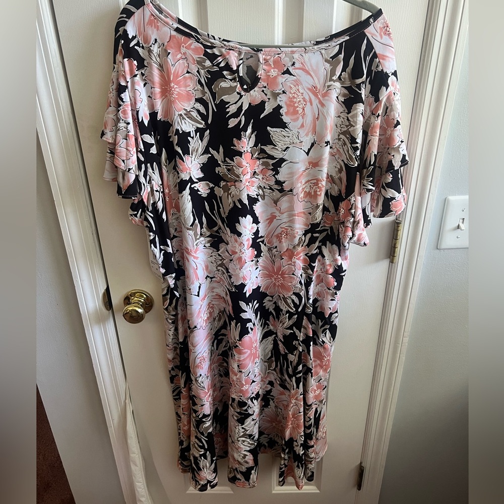 3x NWT Ladies In touch flowy dress keyhole flutter sleeve peach modest